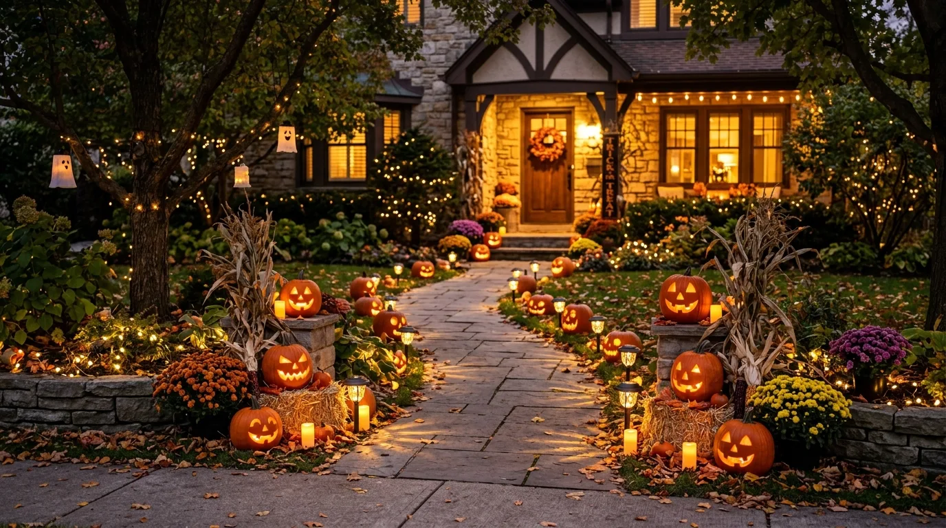 Welcoming Halloween Garden Lighting Ideas for Paths